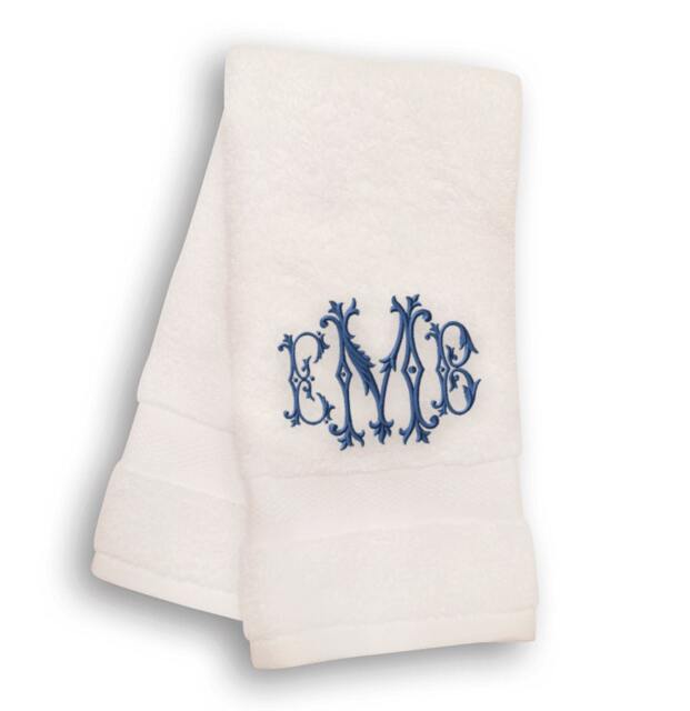 Custom Monogrammed Hand Towel, Personalized Bathroom Embroidered, Made in Nc - image 1