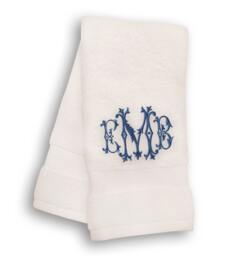 Custom Monogrammed Hand Towel, Personalized Bathroom Embroidered, Made in Nc - thumbnail 1