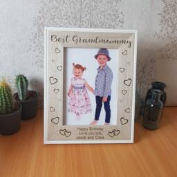 Mothers Day Butterfly Photo Frame, Personalised Heart Gift For Grandmother, Mother, Auntie, Best Mummy, Nanny, From Child, Baby - thumbnail 2