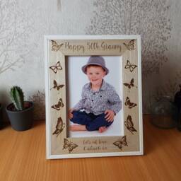 Mothers Day Butterfly Photo Frame, Personalised Heart Gift For Grandmother, Mother, Auntie, Best Mummy, Nanny, From Child, Baby - thumbnail 3
