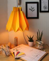 Diy Origami Lampshade in Buttercup Yellow Paper