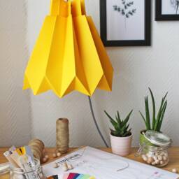 Diy Origami Lampshade in Buttercup Yellow Paper - thumbnail 3