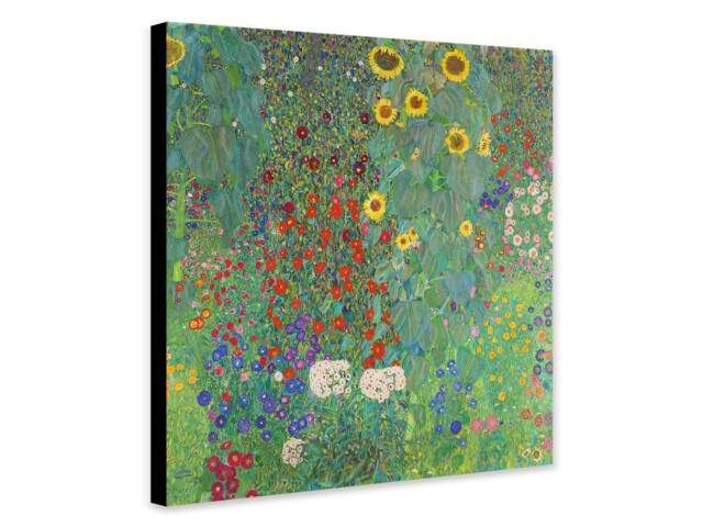 Gustav Klimt Sunflower Garden Art - Framed Canvas Print - image 1