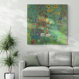 Gustav Klimt Sunflower Garden Art - Framed Canvas Print - thumbnail 2