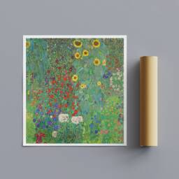 Gustav Klimt Sunflower Garden Art - Framed Canvas Print - thumbnail 3