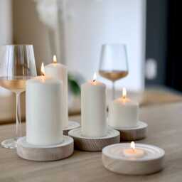 Wooden Candle Holder, Grey, Available in 4 Colours, Swabdesign - thumbnail 2