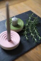 Wooden Candle Holder, Grey, Available in 4 Colours, Swabdesign