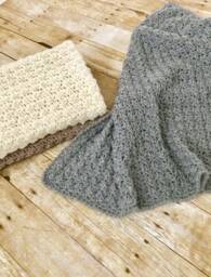 Neutral Baby Blanket Crochet - Brown Shower Gift Grey Welcome