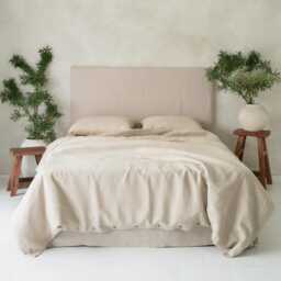 Natural Linen Duvet Cover, Coconut Button Closure, Queen, Twin, King, Custom Bedding - thumbnail 3