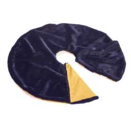 Navy Blue Luxury Faux Fur Tree Skirt, Superior Fake Christmas Decor