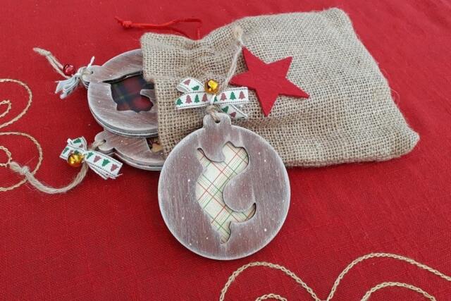 Dog Christmas Ornament Set, Wooden Xmas Baubles in Bag, Handmade Holiday Decor - image 1