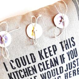 Mothers Day Gift, Gift For Her, Linen Pillow, Kitchen Chair Pillow With Fun Quote, Great Gift Idea, House Warming Throw - thumbnail 2