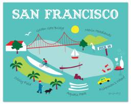 San Francisco Map, Art, Wall Skyline , Sf Ca Art Print, Marina 8 X 10 - Style O-Sf8 - thumbnail 1