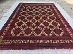 10x13 Ft Afghan Khamyab Rug - Turkmen Geometric Wool Area Carpet For Living Room - thumbnail 1
