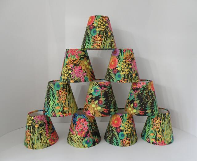 Bespoke Candle Clip Lampshade Liberty Of London Tresco Neon Fabric - image 1