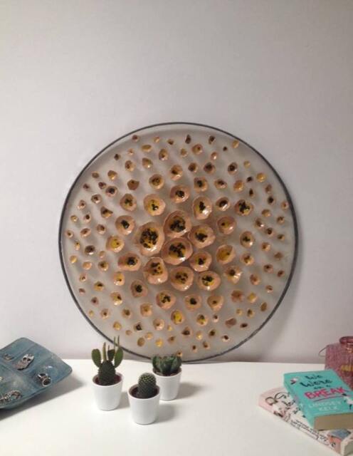 Large Ceramic Flower Wall Art, Modern Home Decor - image 1