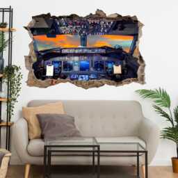 Airplane Cockpit Aircraft Wall Stickers Mural Decal Poster Print Art Kids Bedroom Home Office Decor Bl17 - thumbnail 2
