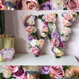 3D Flower Letters, Large Floral Woodland Wall Decor, Nursery Art, Baby Shower Gift, Initials, Girl Gift - thumbnail 3