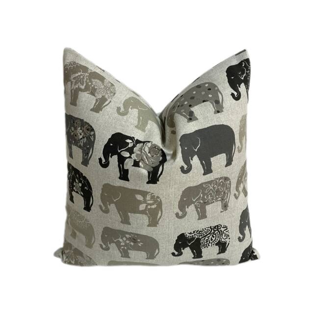 Clarke & X Studio G - Elephants Natural Cushion Cover Pillow Throw Stunning Interior Design Home Decor - image 1