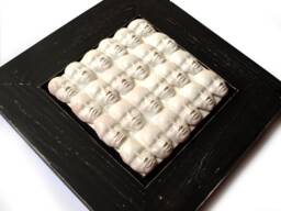Creepy Ceramic Doll Head Wall Sculpture 3D Shadowbox Art - thumbnail 1