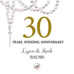 Personalised Pearl 30Th Wedding Anniversary Candle Gift For Couple, Milestone - thumbnail 2