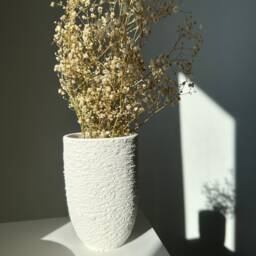 Ceramic Pen Holder Unglazed Earthenware Stoneware Textured Or Small Vase For Dry Flowers Desk Living Room Bedroom Enrtyway Decor - thumbnail 2