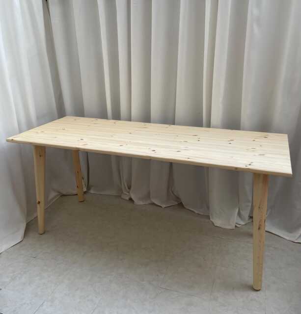 Bespoke Handmade Wooden Table/Desk. 200 X 60, Long Strong Tapered Wood Legs. Natural, Light, , Medium, Dark Hipster Urban Style Any Size - image 1