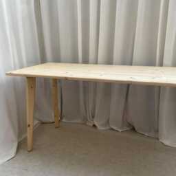 Bespoke Handmade Wooden Table/Desk. 200 X 60, Long Strong Tapered Wood Legs. Natural, Light, , Medium, Dark Hipster Urban Style Any Size - thumbnail 3