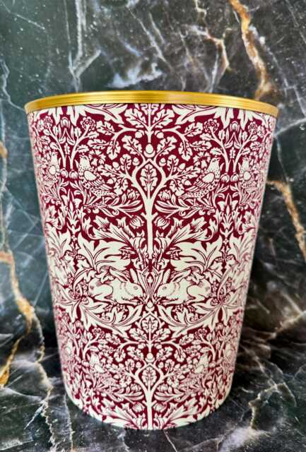 William Morris Brer Rabbit in Red Waste Paper Bin By Berry & Grouse - Office Supplies Trash Can Vintage - image 1