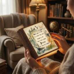 Once Upon A Time Book Lamp, Fantasy Kingdom Led Night Light, Sarah J Maas Quote Throne Of Glass Fan Reading Lamp - thumbnail 4