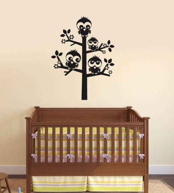 Nursery Vinyl Wall Decal Birds Tree Branches Baby Room Decorating Stickers Mural - #3020Di - image 1