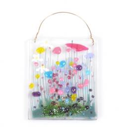 Handcrafted Fused Glass Art - Wildflower Small Token Thank You Teacher Keyworker Birthday Gift Happy Anniversary - thumbnail 2