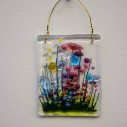Handcrafted Fused Glass Art - Wildflower Small Token Thank You Teacher Keyworker Birthday Gift Happy Anniversary - thumbnail 3
