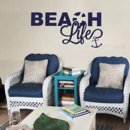 Beach Life Anchor Wall Decal - Coastal Vinyl Art Stickers - thumbnail 2