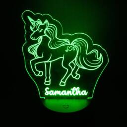 Personalised Any Name Unicorn Led Neon Night Light. Girls Bedroom/Nursery. Multi Coloured With Remote Control & Usb Cable. Desk Lamp Gift - thumbnail 3