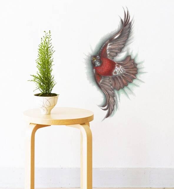 North American Robin Bird Wall Sticker Decal - Kids Stickers, Animals Childrens Decals, Art, Room