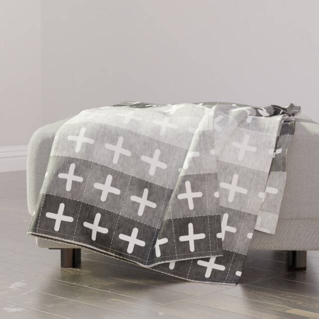 Swiss Cross Throw Blanket - Patchwork Geometric Boho Rustic Cheater Quilt Ombre Nursery Farmhouse By Nouveau_Bohemian - image 1