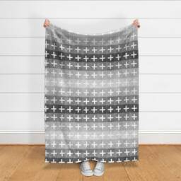 Swiss Cross Throw Blanket - Patchwork Geometric Boho Rustic Cheater Quilt Ombre Nursery Farmhouse By Nouveau_Bohemian - thumbnail 3