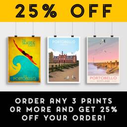 Portobello Beach Print - Travel Poster Turkish Baths Promenade Edinburgh Scottish Art Gifts - thumbnail 2