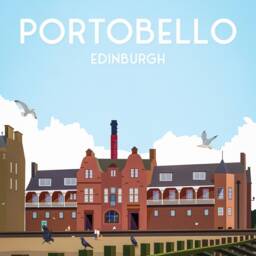 Portobello Beach Print - Travel Poster Turkish Baths Promenade Edinburgh Scottish Art Gifts - thumbnail 3