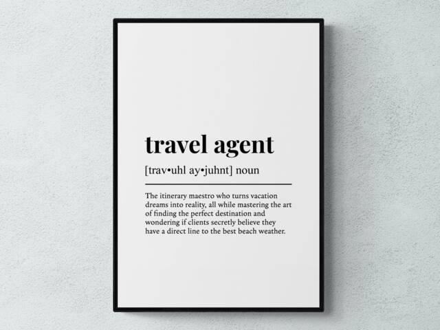 Travel Agent Funny Definition Job Work Gift Wall Art Print - image 1