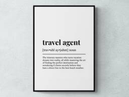 Travel Agent Funny Definition Job Work Gift Wall Art Print - thumbnail 1