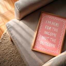 Here For The Income Not Outcome Print - Pink Office Art, Funny Wall Girly For Office, Decor, Prints - thumbnail 2