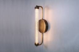 Blackened Brass Wall Sconce, Bronze Bathroom Mid Century Modern, Light, Vanity Fixture - thumbnail 1