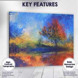 Dreamlike Colourful Autumn Tree Reflective Landscape Abstract Canvas Wall Art Print Decor Picture Ready To Hang - thumbnail 1