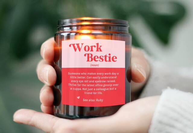Farewell Leaving Work Gift - Retirement Birthday For Colleague Coworker Bestie Friend Last Day New Job Personalized Candle - image 1