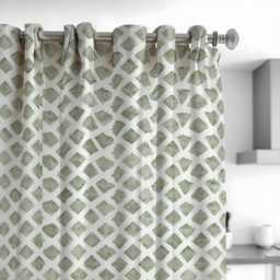 Geometric Green Curtain Panels, Abstract Print Drapes, Custom Size Window Treatments, Stylish Modern Home Decor Curtains - thumbnail 2