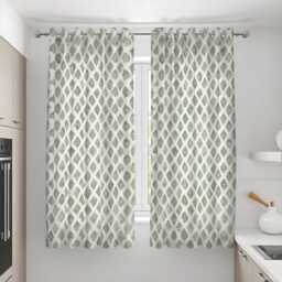 Geometric Green Curtain Panels, Abstract Print Drapes, Custom Size Window Treatments, Stylish Modern Home Decor Curtains - thumbnail 3