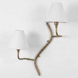 Wall Light - Antique Brass Tree Branch Sconce, Luxury Mid Century Modern Double Fixture, Designer Sconce For Hallway & Living Room - thumbnail 2