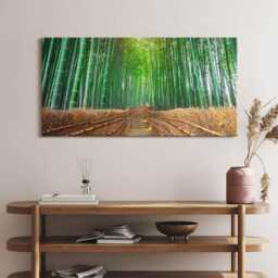 Road in The Bamboo Forest Canvas, Picture Wall Hanging, Green Decor, Nature Canvas Print